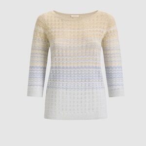 Laura Ombre Open Knit Sweater Blue Pattern